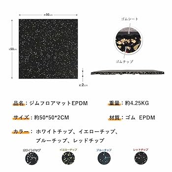 Amazon.co.jp: ジムマット ゴムマット 極厚超強靭 厚さ25mm 50cm